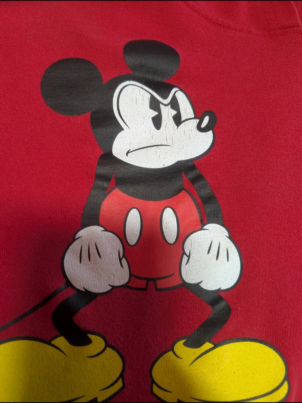 Disney Mickey Mouse Red Graphic Print Pullover Hoodie Teens/Kids Size Large
